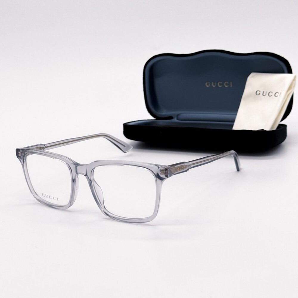 NEW GUCCI GG1120O 005 MEN TRANSPARENT LIGHT BLUE EYEGLASSES GUCCI - Picture 1 of 11